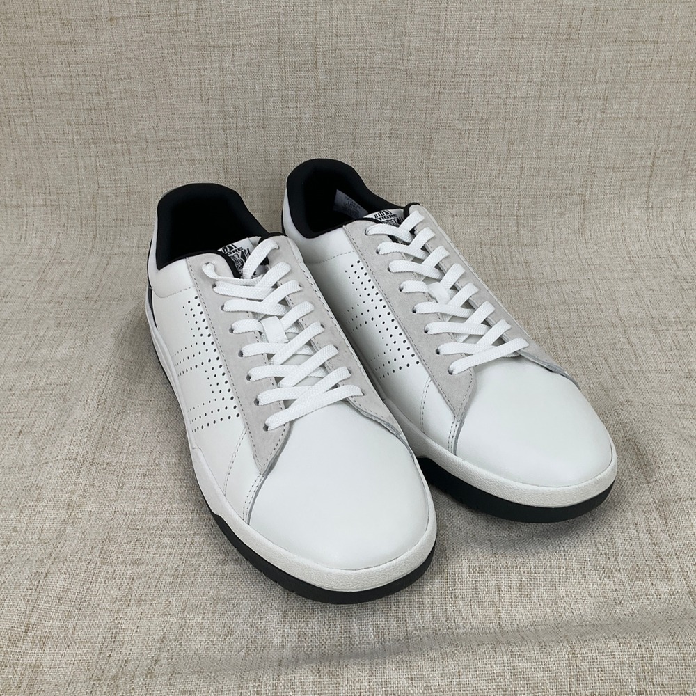 Le‎ Tigre Tompkins Mens White Leather Low Top Court Sneakers TOMPKINS Sz 11.5M